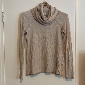 Free People Elegant Beige Cowl Neck Sweater FP